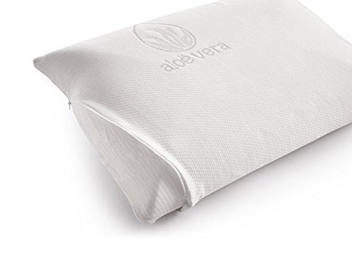 Naturalex | Almohada Perfectsleep | Almohada Viscoelástica 60x40 Cm Tejido Aloe Vera Desenfundable | Altura 13 Cm | Ultra Transpirable Hipoalergénica y Antiácaros