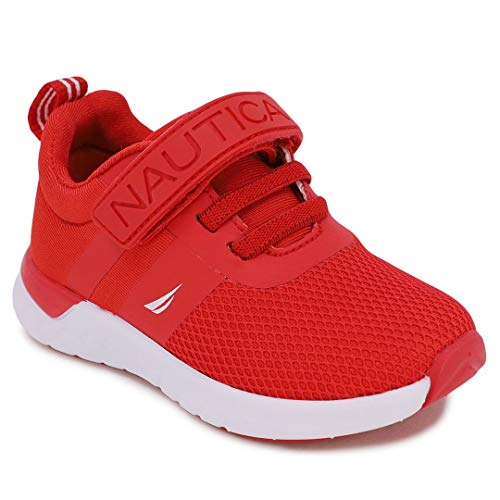 Nautica Kids Boys Fashion Sneaker Athletic Running Shoe with Stap for Toddler and Little Kids-Towhee 2 Saga-Red Mesh Neo-5