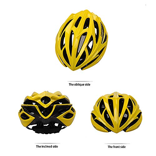 NBNBN Casco de Bicicleta MTB Bicicleta de Carretera Dispositivo de Rodadura Casco de Skate integrada Cascos de Deportes al Aire Libre Gorros Deportivos (Color : Amarillo, Size : 63cm)