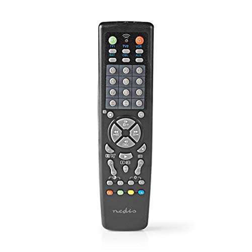 NEDIS Control Remoto Universal Control Remoto Universal | Preprogramado | Número de Dispositivos: 10 | Botón de guía de TV/Botones de Memoria | Infrarrojo | Negro Negro