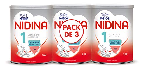 Nestlé NIDINA 1 - Leche para lactantes en polvo - Fórmula para bebés - Desde el primer día - pack de 3 latas x800 gr - Total: 2400 gr