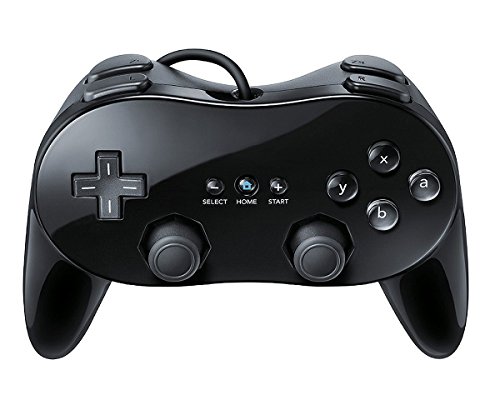 Nintendo Wii Classic Controller Pro, Wii Mando Clásico Pro, Mando Classic controller válido para Nintendo Wii (con cables) - negro