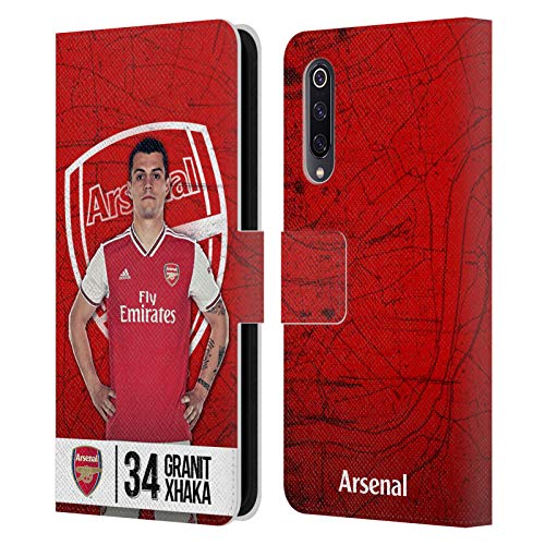 Official Arsenal FC Granit Xhaka 2019/20 First Team Group 1 Leather Book Wallet Case Cover Compatible For Xiaomi Mi 9