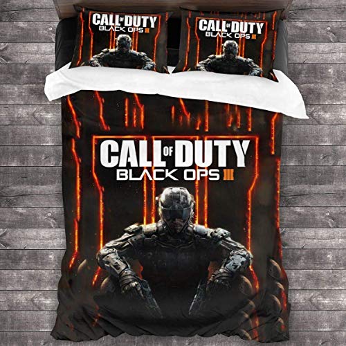 Ogden Conjuntos de Funda nórdica Ca-ll de Du-ty Black-Ops III Dormitorio Decorativo Ligero Tema 3 Piezas Juego de Cama Doble con 2 Fundas de Almohada 177 * 218 CM