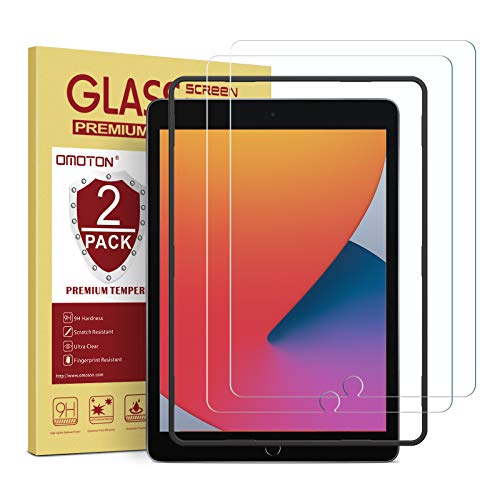 OMOTON - Protector de Pantalla para iPad 8 generación (2020)/iPad 7ª generación(2019) de 10,2 Pulgadas, iPad Air 3 2019, iPad Pro 10,5 (Cristal Templado, Alta definición, sin Burbujas)