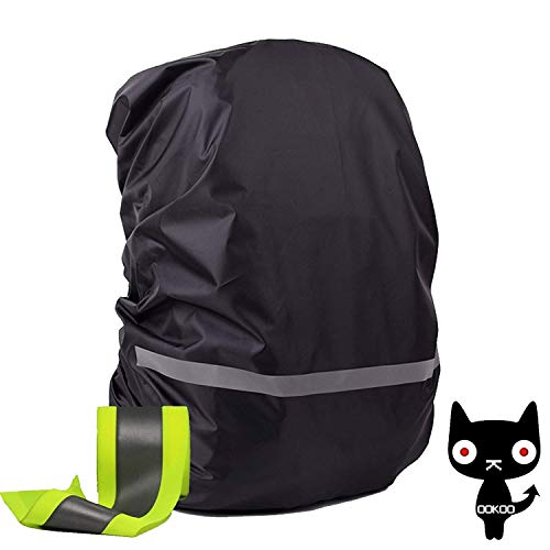 OOKOO - Funda impermeable y reflectante para mochila, Negro
 (Negro) - OOKOO-BAGCASE-BLACK-M