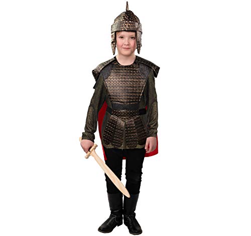 Orlob Disfraz Infantil de Soldado Romano, Capa con protección para los Hombros, Camisa, protección para el Pecho, Casco (152)