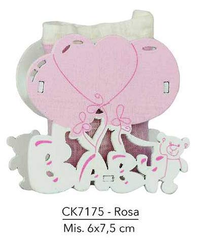 Paquete de 20 unidades, bombonera, caja de madera con bolsa, 6 x 7 cm, para tarjetas de mesa, portapeladillas. (CK7175) Rosa