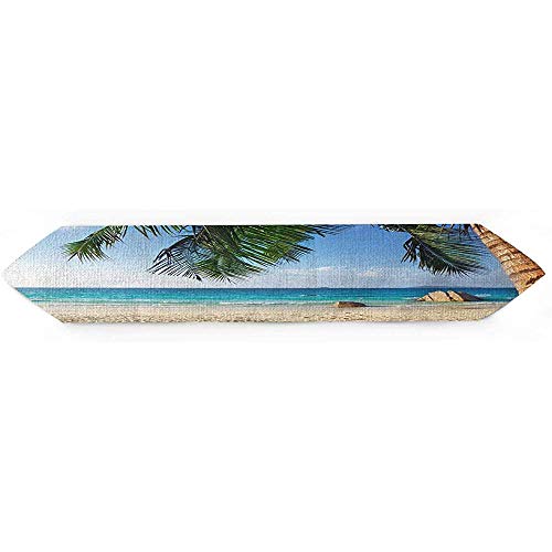 Playa Azul Mar Océano Tropical Coconut Table Runner para Morden Greenery Garden Wedding Party Table Setting Decoraciones 13x90inch