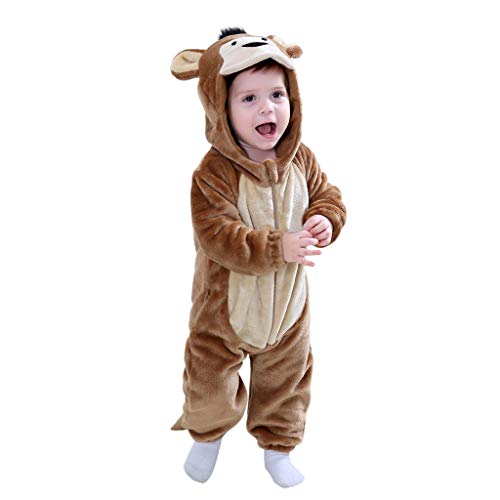 POLP Bebé Monos Mameluco con Capucha Cosplay Animal Body Bebe Manga Larga Ropa de Fiesta Bebé Recién Nacido Niños Niñas Invierno Pijamas de Felpa con Cremallera Cosplay Dinosaurio León