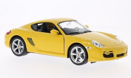 Porsche Cayman S, gelb, Modellauto, Fertigmodell, Welly 1:24