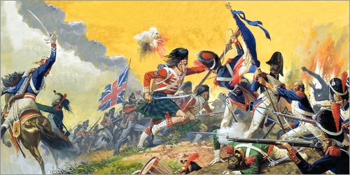 Póster 40 x 20 cm: The Battle of Waterloo de Severino Baraldi/Bridgeman Images - impresión artística, Nuevo póster artístico