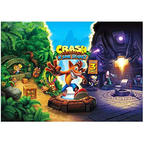 Póster de Crash Bandicoot, nuevo juego caliente N.Sane Trilogy POSTER Pintura decorativa para pared Imágenes Impresiones en lienzo Arte de pared -60x90cm Sin marco