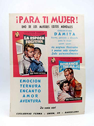 POSTER O CARTEL PROMOCIONAL COLECCIÓN DAMITA. ¡Para Ti, Mujer!. FERMA, Circa 1960