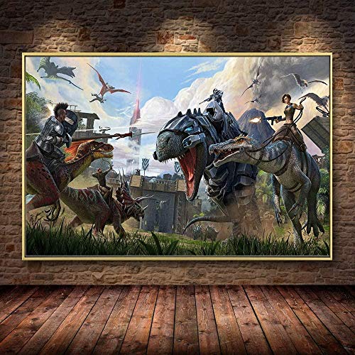 PQGHJ Decoraciones navideñas Puzzle 1000 Piezas Ark Survival Evolved Dinosaur Hit Game Art Photo Pour Puzzle 1000 Piezas Grands Loisirs De Vacances Jeux Interactifs En Famille 50X75Cm (20X30Inch)