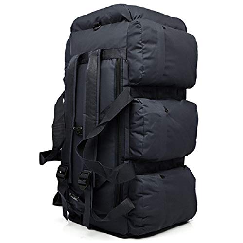 QND,Aire Libre Morral Mochilas de Gran Capacidad para Exteriores Mochila de Camuflaje para Escalar montañas Bolsa de Lona Senderismo 9 Bolsillos 90L, Negro