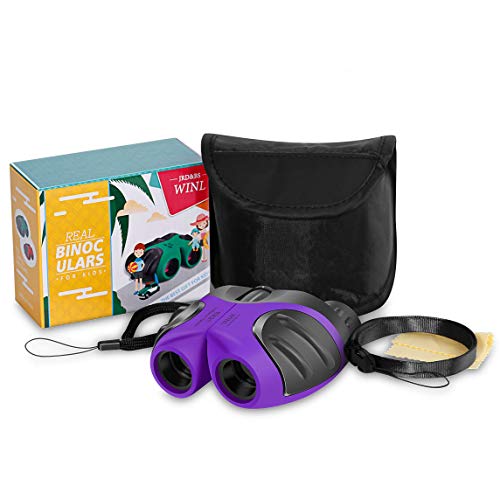 Regalo para Niña De 3-8 Años, JRD&BS WINL Binoculares Infantiles Compactos, ObservaciÓN De Aves Regalo para Niña De 4-10 Años, Juguete De Regalo De Viaje para Niño De 10 Años (Morado)