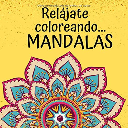 Relájate coloreando Mandalas: Libro de colorear para adultos: 50 páginas de mandala sobre retro blanco para colorear, relajarse y estimular la creatividad, tamaño cuadrado