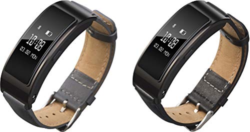 Reloj de Correa Cuero Compatible con Huawei Band B3 / B6, Hombre Repuesto La Correa (2PCS F)