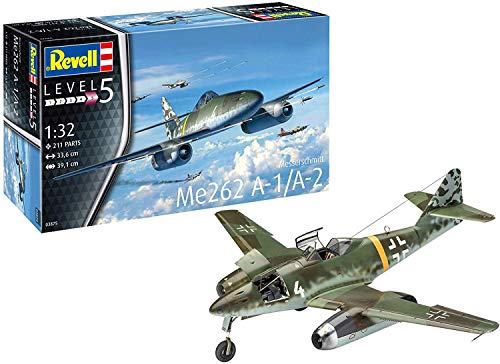 Revell-Messerschmitt Me262 A-1/A-2 Schw, Escala 1:32 Kit de Modelos de plástico, Multicolor, 1/32 03875 3875