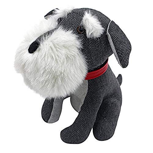 Riva Paoletti Schnauzer Dog Novelty Doorstop - Gris Espiga Tela - Peso Pesado De Arena Y Poliéster - 100% Polyester - 21 X 20 X 24 Cm (8" X 8" X 9" Pulgadas) - Diseñado En El Reino Unido