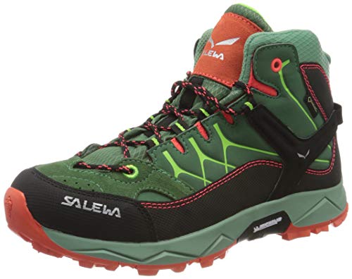 Salewa JR Alp Trainer Mid Gore-TEX, Botas de Senderismo Unisex Niños, Azul (Myrtle/Tender Shot), 26 EU