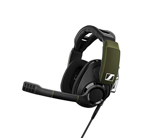 Sennheiser GSP 550 - Microauricular Abierto para PC con Sonido Envolvente, Color Negro y Verde, 1