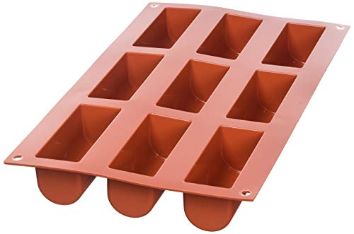 SF130 Molde de Silicona 9 cavidades con Forma de Mini buche, Color Terracota