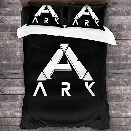 shenguang Ark Survival Evolved - Juego de Ropa de Cama de 3 Piezas, edredón Suave y Ligero de 86 x 70 en Mujeres, Hombre, Fundas de Almohada para el hogar