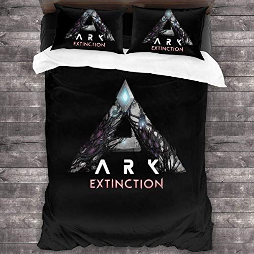 shenguang Ark Survival Evolved - Juego de Ropa de Cama de 3 Piezas, edredón Suave y Ligero de 86 x 70 en Mujeres, Hombre, Fundas de Almohada para el hogar