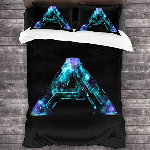 shenguang Ark Survival Evolved - Juego de Ropa de Cama de 3 Piezas, edredón Suave y Ligero de 86 x 70 en Mujeres, Hombre, Fundas de Almohada para el hogar