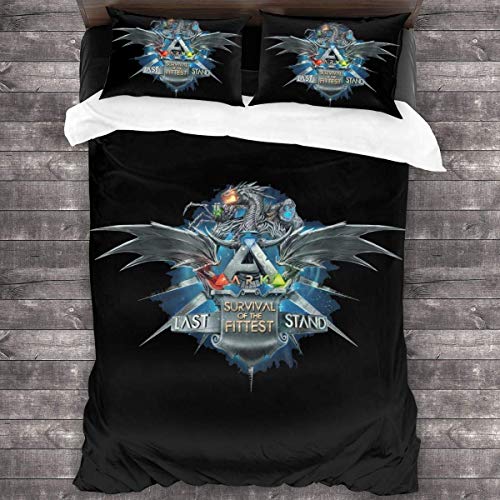 shenguang Ark Survival Evolved - Juego de Ropa de Cama de 3 Piezas, edredón Suave y Ligero de 86 x 70 en Mujeres, Hombre, Fundas de Almohada para el hogar