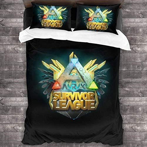 shenguang Ark Survival Evolved - Juego de Ropa de Cama de 3 Piezas, edredón Suave y Ligero de 86 x 70 en Mujeres, Hombre, Fundas de Almohada para el hogar