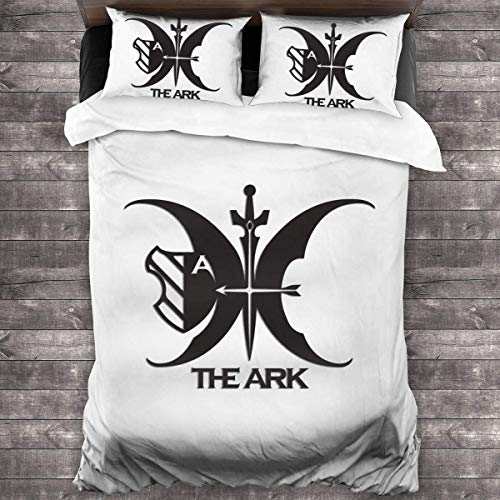 shenguang Ark Survival Evolved - Juego de Ropa de Cama de 3 Piezas, edredón Suave y Ligero de 86 x 70 en Mujeres, Hombre, Fundas de Almohada para el hogar