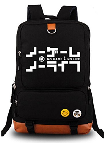 Siawasey Anime No game no life cartoon portátil mochila mochila hombro bolso de escuela