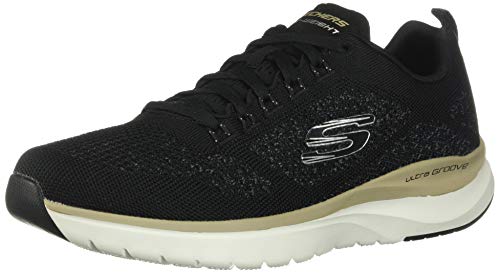 Skechers Ultra Groove, Zapatillas Hombre, Azul (Black Flat Knit/Trim Black), 42 EU