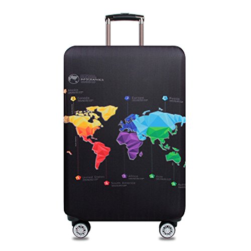 Spandex Viajar Equipaje Funda De Maleta Elástico Funda Protectora de Maleta Protectora Cubierta (Mapa de Viajes, XL)