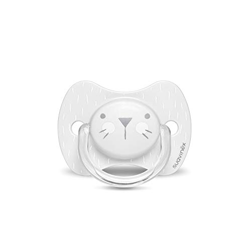 Suavinex Hygge Baby: Whiskers 306590 Chupete para Bebés con Tetina Fisiológica, 0-6 Meses, Gris