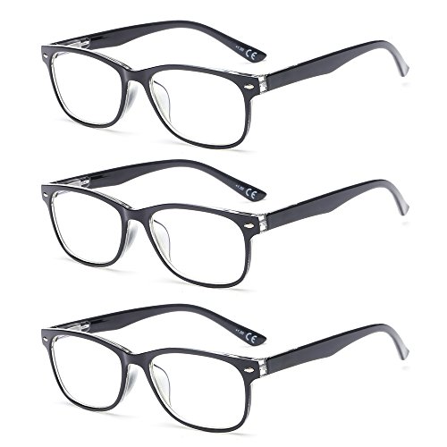 Suertree Anti Blue Light gafas de lectura 3 paquete ayuda visual gafas ópticas gafas de lectura para damas hombres BM161 3.0X …