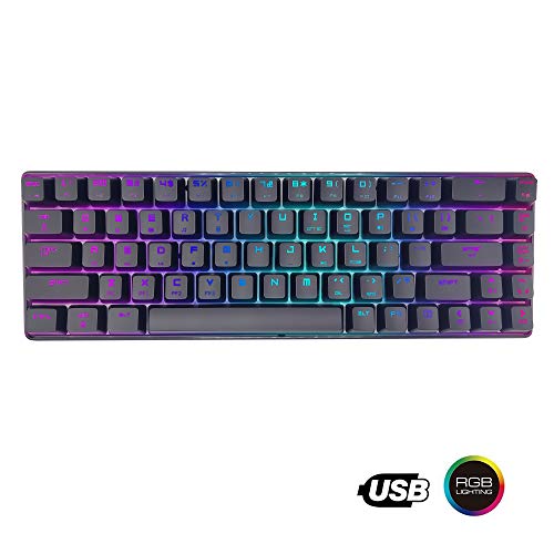 Teclado mecánico, Instago 61 teclas multicolor RGB LED retroiluminado Teclado para juegos con cable, muñeca Rest, ergonómico, para PC/Mac Gamer, Typist