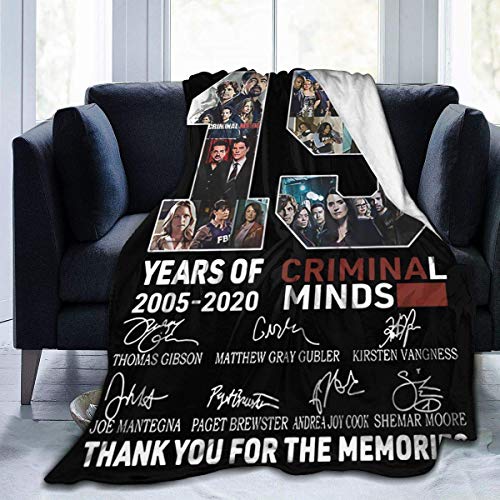 Tengyuntong Mantas para Cama, Manta Suave y cálida Gracias por The Memories-Criminal-Minds 15 años Manta de Microfibra Ultra Suave