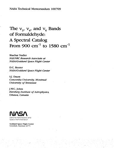 The V3, V4 and V6 bands of formaldehyde: A spectral catalog from 900 cm(-1) to 1580 cm(-1) (English Edition)