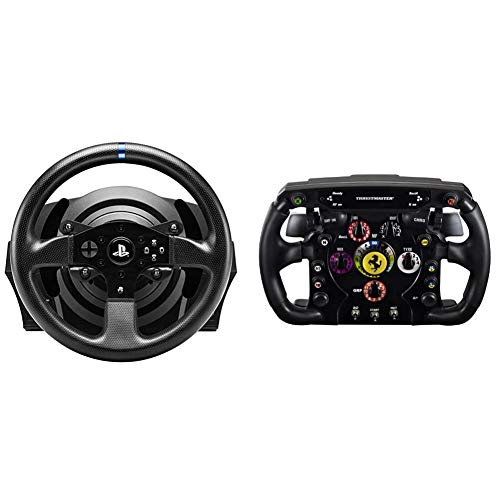 ThrustMaster T300 RS - Volante - PS4 / PS3 / PC - Force Feedback - Motor brushless de Clase Industrial - Licencia Oficial Playstation + Ferrari GTE Wheel Add-On (Volante AddOn, 28 cm, PS4/PS3)