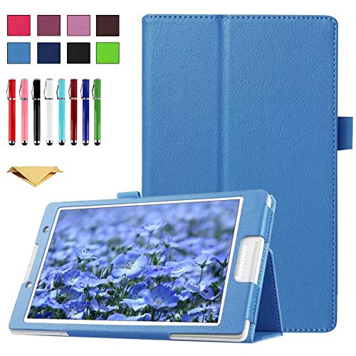 TianTa Funda para MediaPad T3 10 9.6, PU Cuero Slim Folding Soporte Cover Case con Auto Sleep/Wake para Huawei MediaPad T3 10 9.6 Pulgada, Azul Claro