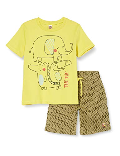 Tuc Tuc Conjunto Camiseta Y Bermuda Punto NIÑO Verde Tropical Jungle