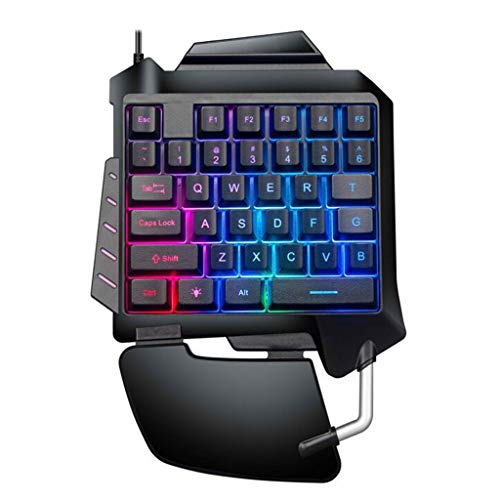 User Wired Mecánica De Una Mano Gaming Keyboard Retroiluminación LED Mini Teclado Gaming