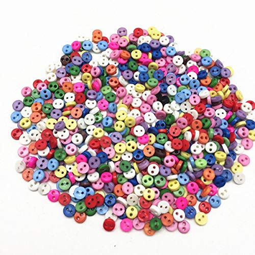 VCX 250pcs 4 mm Ronda 2 pequeños Agujeros muñeca Ropa Botones de Costura Hecha a Mano DIY Flatback botón litografías en Colores Pastel Brillante de Navidad (Color : Bright Mix)