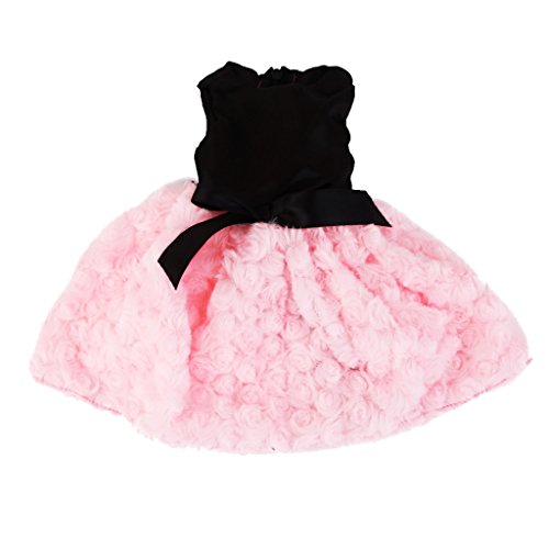 Vestido Falda para Muñecas Chicas Americana de Fiesta Negro Rosa 18 Pulgadas