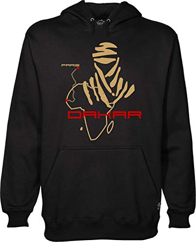 vestipassioni Sudadera con capucha del Paris Dakar Rallye. Negro XL