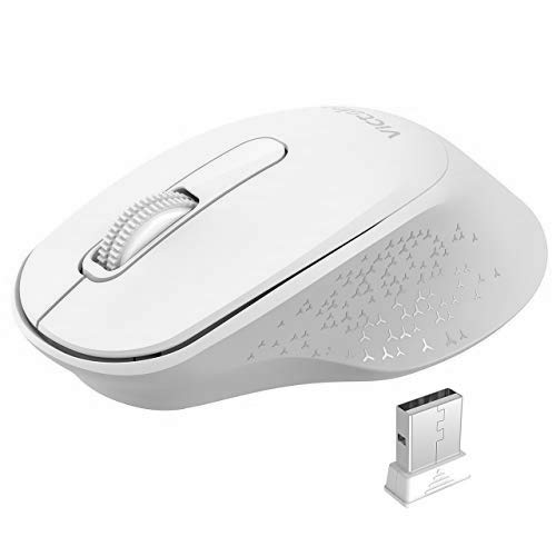 VicTsing Ratón Inalámbrico Silencioso, Mini Portátil 2.4G con Receptor, Ergonómico, 1600 dpi, Compatible con PC, Tableta, Computadora Portátil - Gris